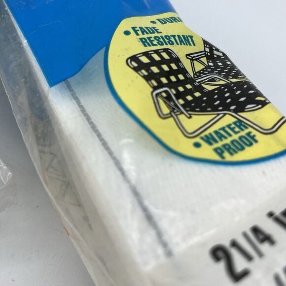 NEW Oceanside Vintage Aluminum Lawn Chair Re-Web Kit White Grey 39' One Chair - Picture 4 of 5